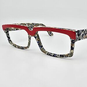 Alain Mikli Paris A.M. 85 706-253 Red Blue Tortoise Eyeglasses Frame France 58mm